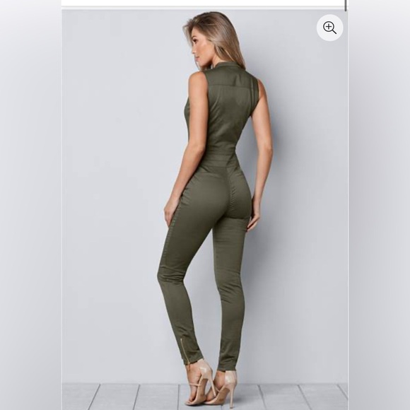 Black Venus Utility Fitted Jumpsuit - Picture 10 of 13